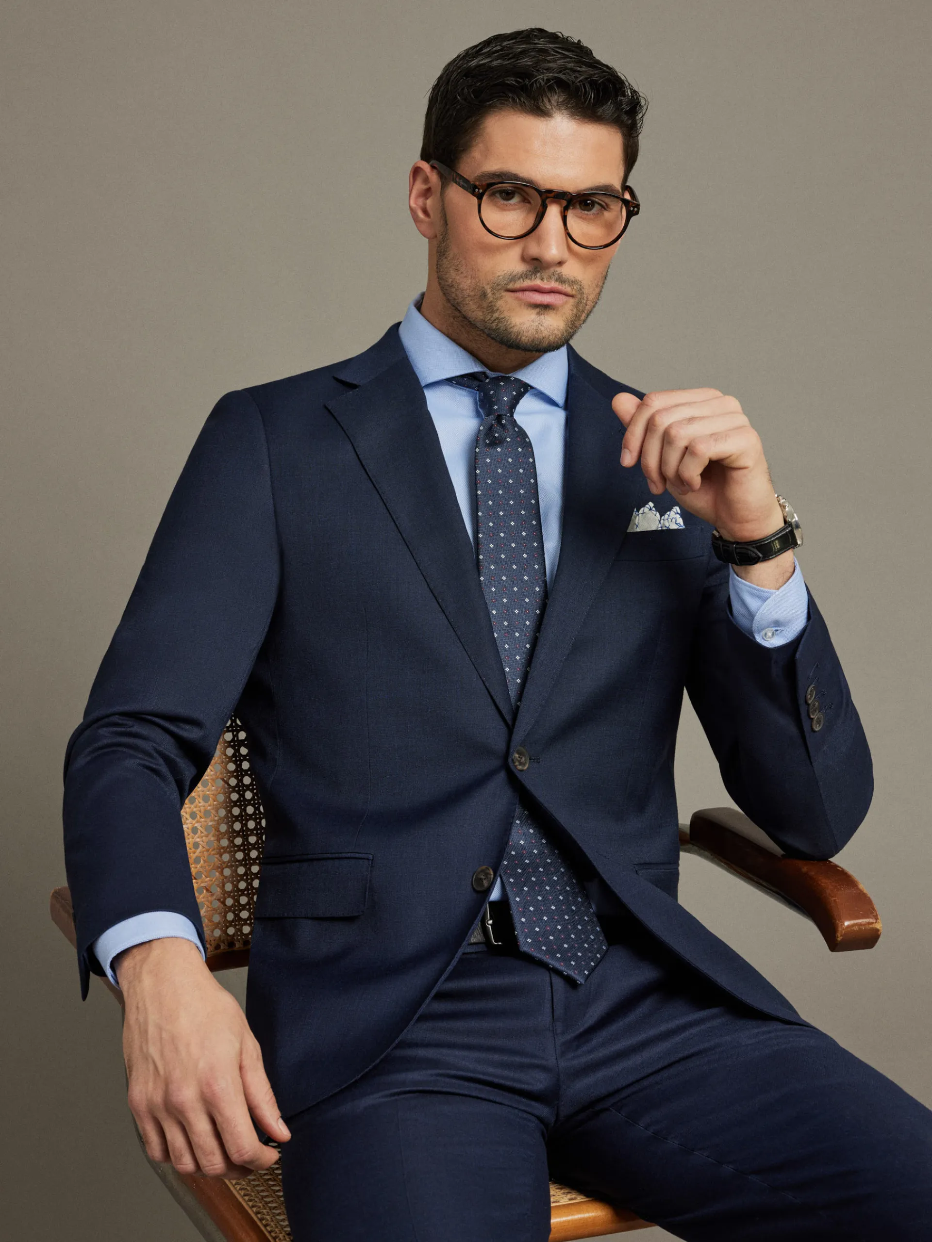 Outlet Alvaro Moreno AMERICANA FIL A FIL Azul Marino