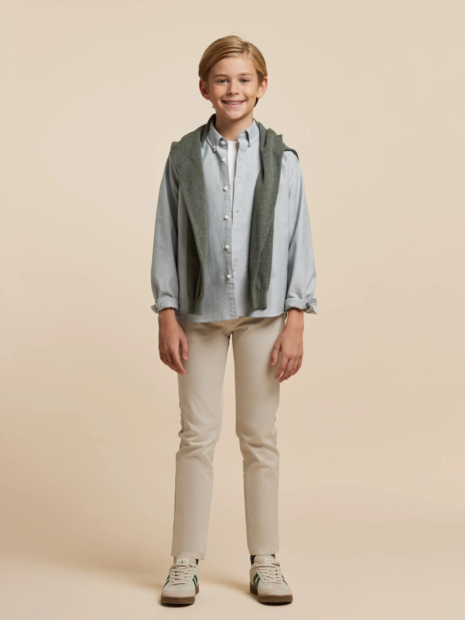 New Alvaro Moreno CAMISA OXFORD SOLID KIDS Verde