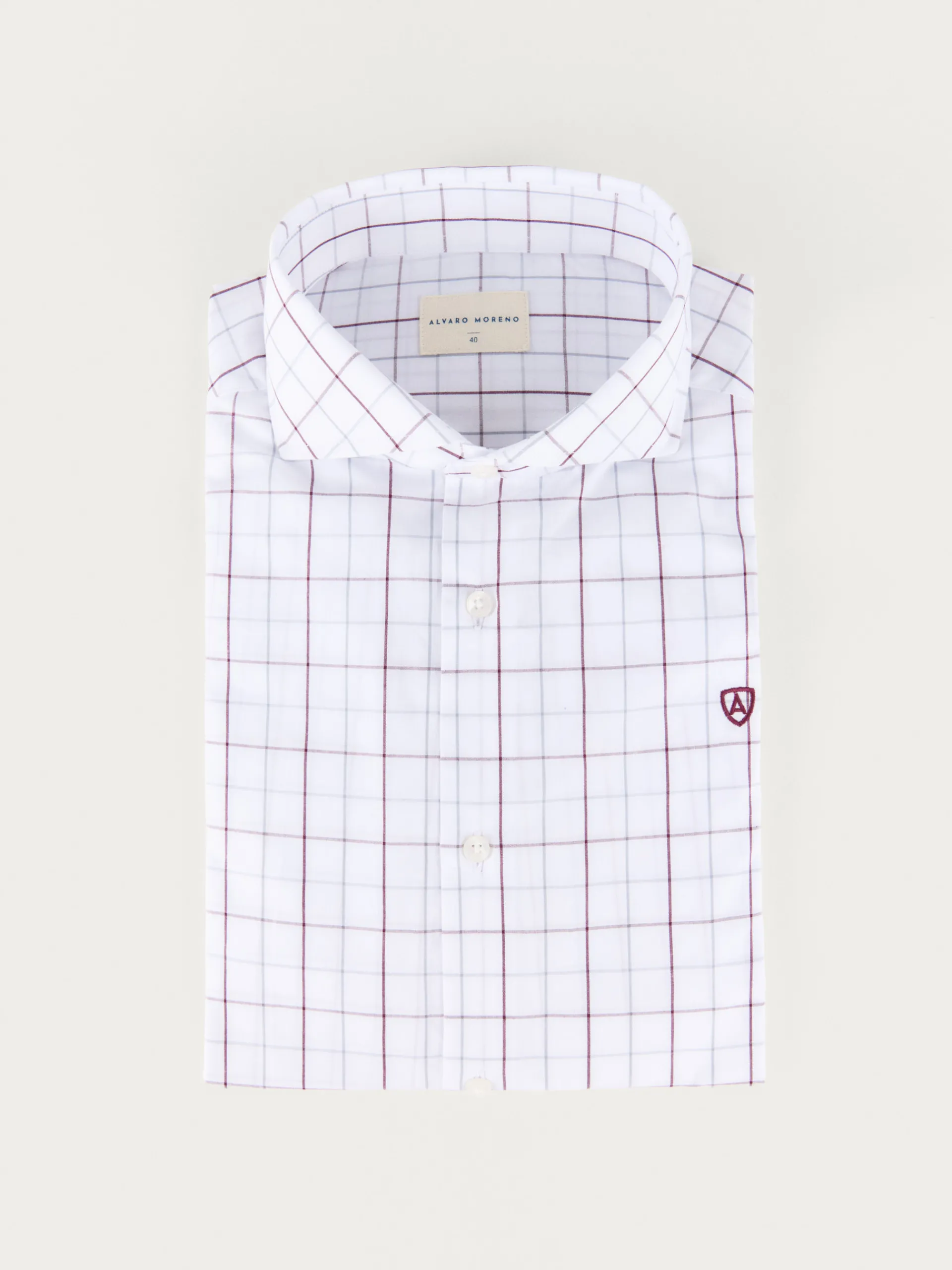 Store Alvaro Moreno CAMISA POPELIN CUADROS Burdeos
