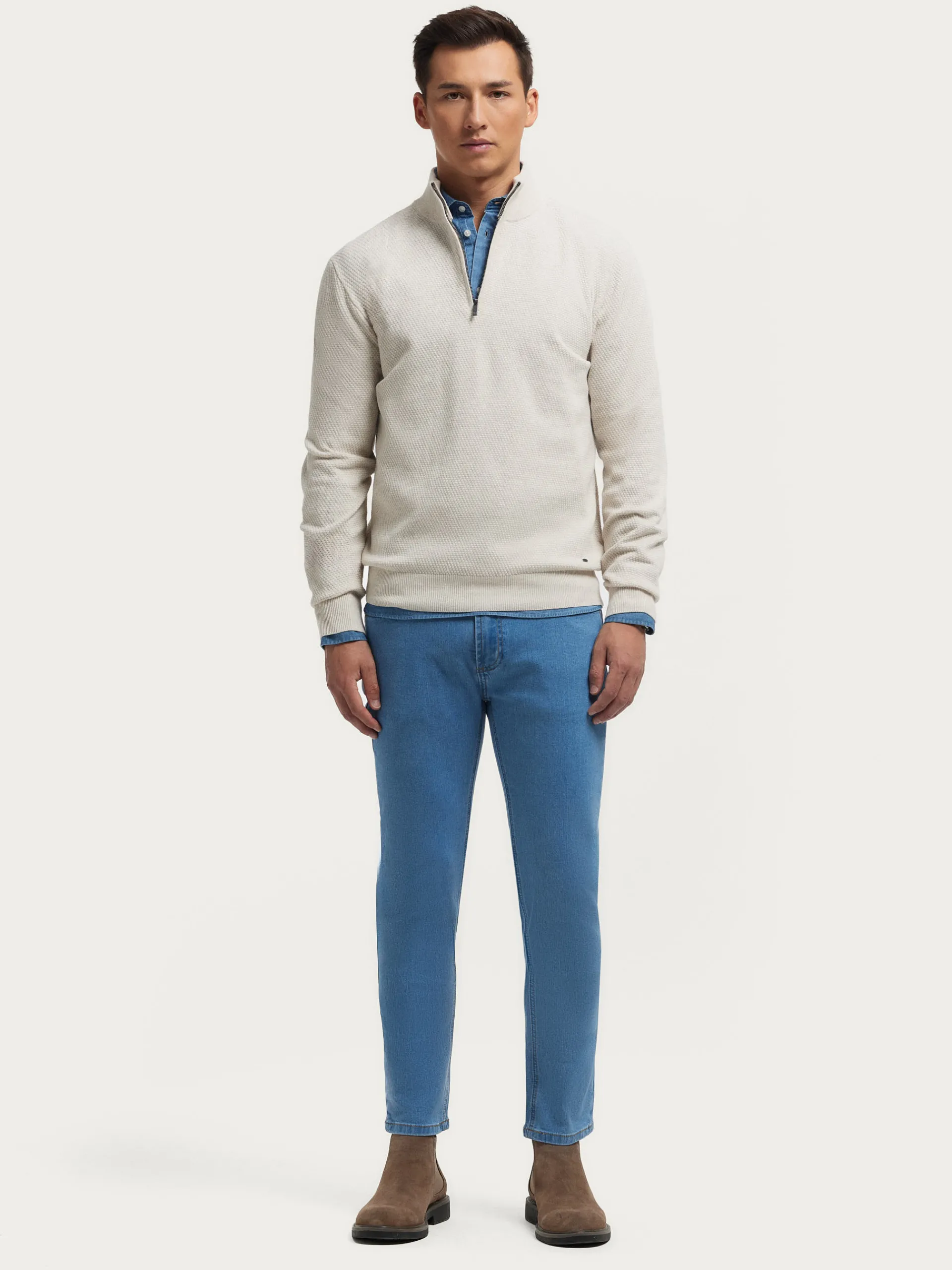 Online Alvaro Moreno JERSEY CREMALLERA Crudo